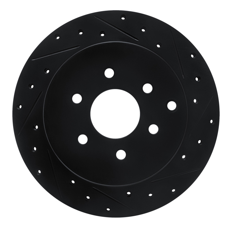 Nissan Pathfinder Brake Rotor (1) - Rear Right - R1 Concepts - Drilled & Slotted - Black - `05-`12